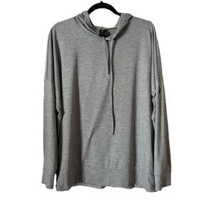 Skechers Hoodie Women XL Gray Black Stripe Pullover Lightweight Stretch Athletic